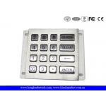 Metal Industrial Numeric Keypad , 16 Keys Rugged Vandal Proof Keyboard