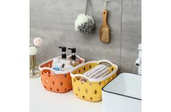 China White Rectangular Plastic Shelf Organizer Basket With Handles supplier