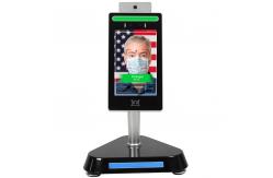 China Automatic 0.7m 8 Face Recognition Temperature Kiosk DC12V supplier