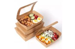 China Window Kraft Paper Fruit Salad Fast Food Takeaway Lunch Box Recyclable Transparent supplier
