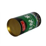 Environmental Green Cardboard Paper Composite Cans with Golden Movable Tin Lid for Rice , Tea , Dried Food for sale