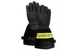 China EN659 Structural Firefighter Gloves Long Cuff With Reflective Tape supplier