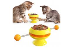 China Catnip Ball Gyro Interactive Pet Toys Rotating Windmill Cat Toy ABS Turntable Function supplier