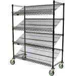 Lab Use Air and Light Circulates Custom Cut Chrome Wire Storage Shelves 4 Tier for sale