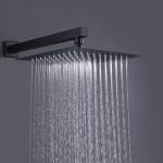 Matte Black Luxury Rain Bathroom Shower Faucets Mixer Set