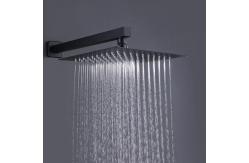 China Matte Black Luxury Rain Bathroom Shower Faucets Mixer Set supplier