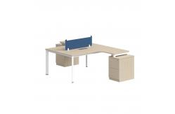 China Customized Wood 8 People Office Desk Shared Modern Partner Workstation supplier