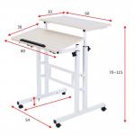 Metal Frame Wood Board Height Adjustable Small Size Study Table