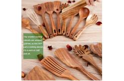 China Scratchfree Teak Wood Cooking Utensils , Rustproof Non Stick Kitchen Tools supplier