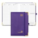 Weekly Planner 2023-2023 Purple With Hourly Schedule And Monthly Tabs for sale