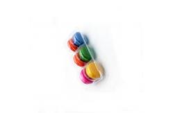 China 6 Holes Sugar PET Macaron Box Packaging Macaron Box With Clear Sleeve supplier