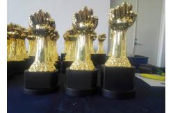China Handmade Custom Trophy Cup Gold Plated In Boxing Matches Victory Fist Shape supplier