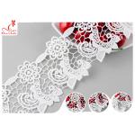 Heavy Polyester Lace Fabric For Pom Dress , 8CM Guipure Floral Lace Trim for sale