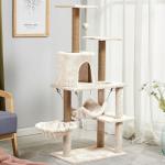 Multilayer Cat Climbing Tower SISAL MDF Cat Scratching Poles Trees