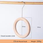 Multifunctional Wooden Clothes Hanger Unpainted Scarf Ring Hanger for sale
