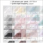 Korean Style Half Transparent Golden Border Rose Wrapping Paper 58*58cm 20 Sheets per Pack for sale