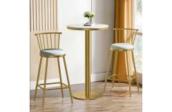 China Diameter 550mm Round Golden Table Bar Chairs And Table For Living Room supplier