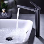 Brass Vessel Single Hole Single Handle Basin Mixer Tap in Matte Black for sale