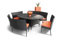 China Rattan Garden Dining Sets With Bench , Patio Table And Chairs Set supplier