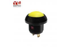 China Threaded Bushing Mini Waterproof Momentary Push Button Switch Yellow Normally Open 2N supplier