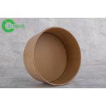 Food Use Disposable Kraft Paper Biodegradable Bowl 750ml For Salad Soup for sale
