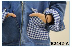 China 403gsm Lattice Double Layer Dobby Denim Fabric Denim Jacket Material supplier