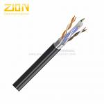 0.57mm Copper Conductor HDPE CAT6 Ethernet Cable PE Black Jacket CPR NO.7112211 for sale