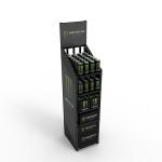Free Standing Sparkling Wine Display Shelf Metal Tube Display Stand with Removable Shelves for sale
