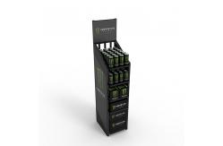 China Free Standing Sparkling Wine Display Shelf Metal Tube Display Stand with Removable Shelves supplier