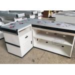 White Stainless Steel L Type Checkout Counter For Supermarket for sale