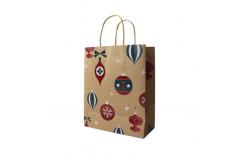 China Environmentally Paper Carrying Shopping Bags Brown Flexo printing With Logo supplier