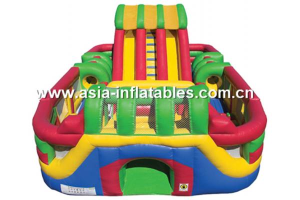 Round Inflatable Obstacle Challenges Course / Inflatable Party Games For Kids