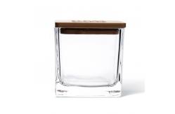 China Embossed Clear Glass Candle Jars Rectangle 4oz 6oz 8oz 10oz 12oz supplier