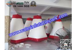 China Red and White Inflatable Paintball Air Bunkers Custom Made , 3 Years Warranty supplier
