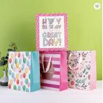 Drawstring Takeaway Thank You Paper Bag Packaging Recyclable Christmas Gift Bags for sale