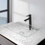 CNC Engraving Bathroom Wash Basins Rectangular Counter Top Scratch Resistant Super Clear