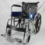 Basic Style Folding Steel Wheelchair With Fixed Armrest And Footrest for sale