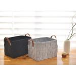 Rectangular 3mm 5mm Felt Storage Bin With PU Handles for sale
