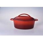 Enamel oval cast iron casserole