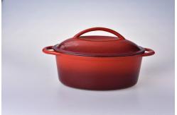 China Enamel oval cast iron casserole supplier