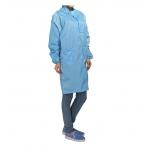 ESD Smock Antistatic Cleanroom Workwear Polyester Stripe Grid Polyester Logo Customized for sale