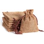 3x4 Inch Linen Burlap Bags with Drawstring Reusable Jewelry Pouches Craft Gift Bags for Christmas for sale