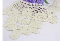 China Guipure Lace Collar  Applique , Water Soluble Chemical Neckline Applique Trim For Dress supplier