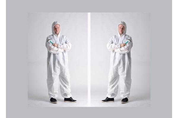 Lightweight Disposable Body Suit , White Disposable Overalls Anti - Shrink