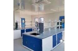 China White Lab Island Bench With 4 Drawers And 2 Shelves For Experiments supplier