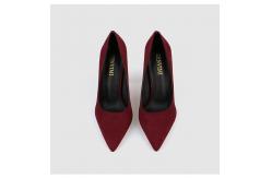 China Suede PU Women Pointed Toe Pumps 80mm heel polished tailoring supplier