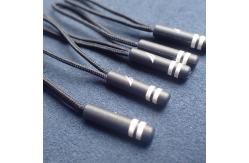 China Black Rubber Debossed logo Zipper Slider Puller For Garment supplier
