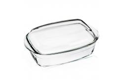 China High Borosilicate Glass Tableware Food Safe Pizza Glass Baking Pan supplier