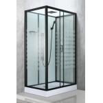 Luxrious Shower Room With Matt Black Profile And Printing Glass For Mordern for sale
