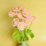 Knited Pile Hand-crocheted Daisy Flower Bouquet Multiple Color Choices for sale